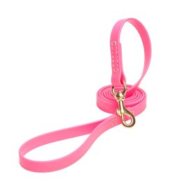 Pink Waterproof Boxer Leash Made of Biothane