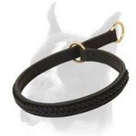 Leather Decorated Boxer Dog Collar with Braids