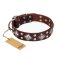 "King of Grace" FDT Artisan Stylish Leather Boxer Collar with Old Silver-Like Plated Decorations