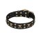'Jolly Rojer' FDT Artisan Boxer Leather Dog Collar with Skulls and Studs