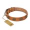 "Magic Amulet" FDT Artisan Tan Leather Boxer Collar with Oval Studs