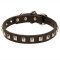 Elegant Boxer Leather Collar With Nickel Studs