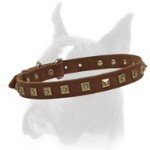 Three-dimensional Studded Leather Boxer Collar