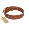 "Splendid Armor" Premium Quality FDT Artisan Tan Designer Boxer Collar with Shields and Stars