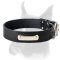 Leather Dog Collar with nickel ID-plate for Boxer