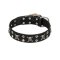 FDT Artisan 'Rock 'n' Roll Style' Fancy Leather Dog Collar with Skulls, Bones and Studs 1 1/2 inch (40 mm) wide