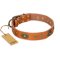 "Dandy Pet" FDT Artisan Handcrafted Tan Leather Boxer Collar