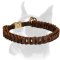 Braided leather choke Boxer collar with quick release buckle for training and walking