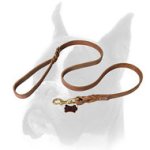 Professional Boxer Leash Made of Latigo Leather for Training