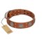 "Sun Rise Noon" FDT Artisan Tan Leather Boxer Collar with Unique Design