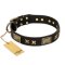 "Passion for Style and Beauty" FDT Artisan Decorated Black Leather Boxer Collar