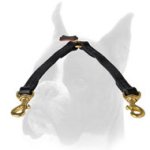 Convenient leather Boxer coupler for walking 2 dogs