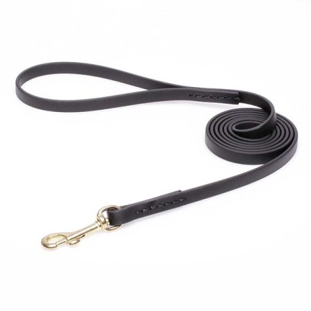 Black Biothane Boxer Leash for Walking, Tracking
