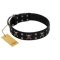 "Black Jack" Stylish Handmade FDT Artisan Black Leather Boxer Collar