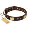 "Rich Fashion" FDT Artisan Decorated Leather Boxer Collar with Plates and Studs