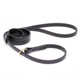 Black Biothane Boxer Leash and Collar Combo