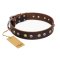 "Golden"n"Silver Luxury" FDT Artisan Leather Boxer Collar with Engraved Studs
