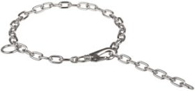 Fur Saver Dog Collar with Snap Hook - Choke Dog Collar Steel Chrome Plated for Boxer