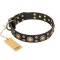'Baroque Chic' FDT Artisan Studded Black Leather Boxer Dog Collar