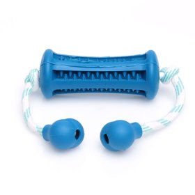 Blue Rubber Training Dental Toy With Handles (Large: 2” x 4.7” (5 cm x 12 cm))