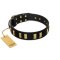 "Glorious Night" FDT Artisan Decorated Black Leather Boxer Collar