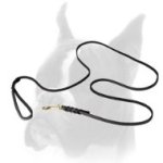 Leather Leash for Boxer with Brided Decoration