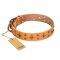 'Top-Flight' FDT Artisan Adorned Tan Leather Boxer Collar