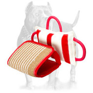 Training bite pillow with removable jute cover for Boxer training