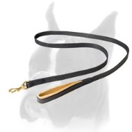 Leather Boxer Leash with Nappa Padded Handle