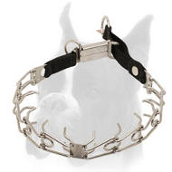 Smart Design HS Stainless Steel Pinch Prong Collar with Click Lock Buckle and Nylon Loop - 1/8 inch (3,2 mm)