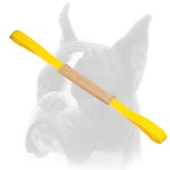 Dog bite tug made of leather with two handles for Boxer