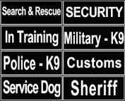 Excellent Identification Patches for Boxer Collar and Harness