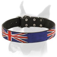 "United Kingdom Pride" Hand-Painted Leather Boxer Collar