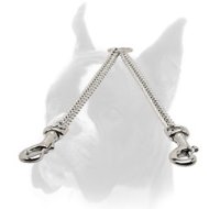Chrome plated steel Boxer coupler for walking 2 dogs