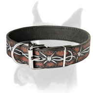 Exclusive Painted Leather Collar for Boxer