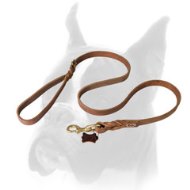 Boxer Latigo Leather Braided Dog Leash