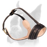 Excellent Air Flow Leather Boxer Muzzle for Daily Walks