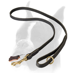 Handmade leather Boxer leash for tracking and walking