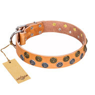 "Precious Sparkle" FDT Artisan Leather Boxer Collar - 1 1/2 inch (40 mm) wide