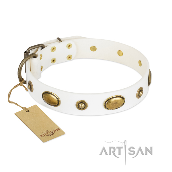 Inimitable full grain natural leather collar for your pet
