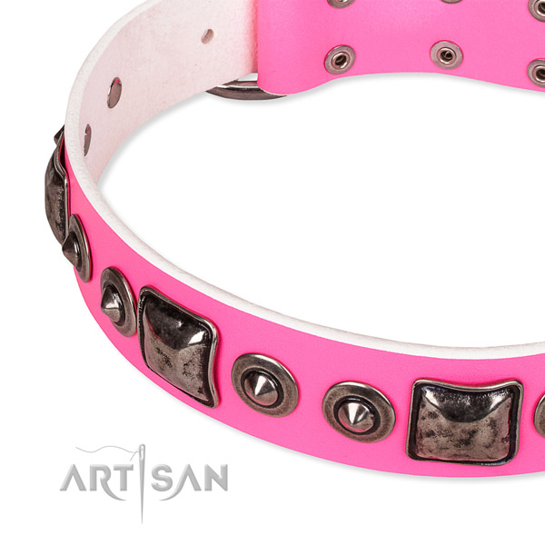 Top rate full grain genuine leather dog collar handmade for your beautiful canine