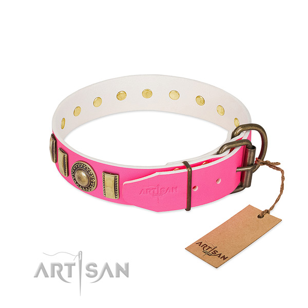 Reliable leather dog collar created for your dog