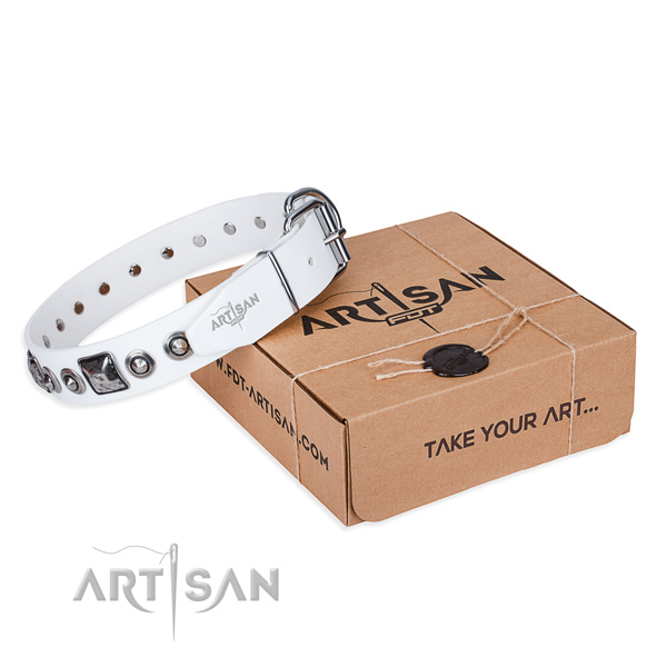 Best quality leather dog collar made for comfy wearing