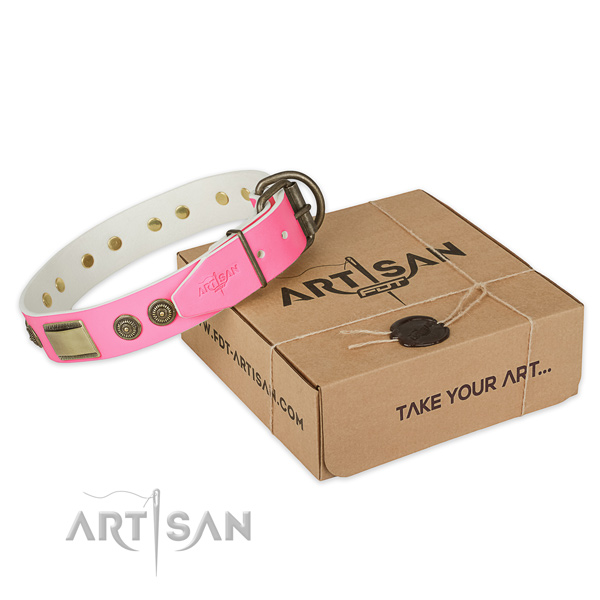 Durable decorations on dog collar for everyday use