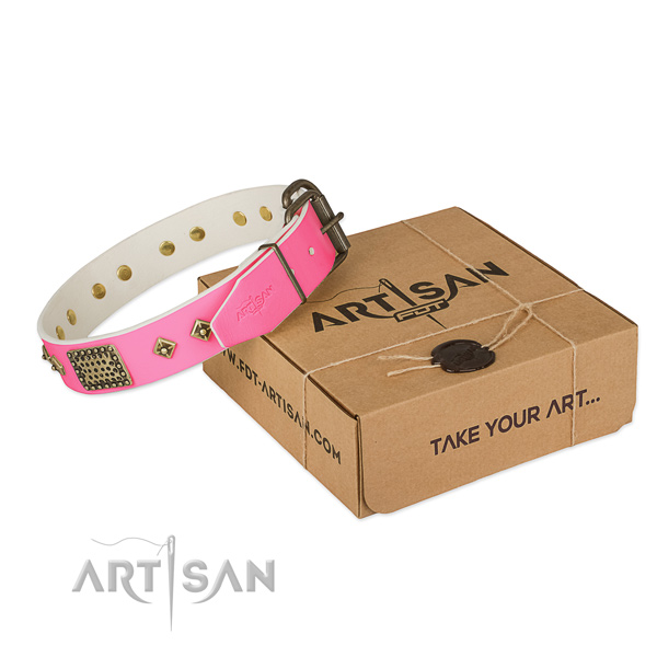 Reliable adornments on dog collar for basic training