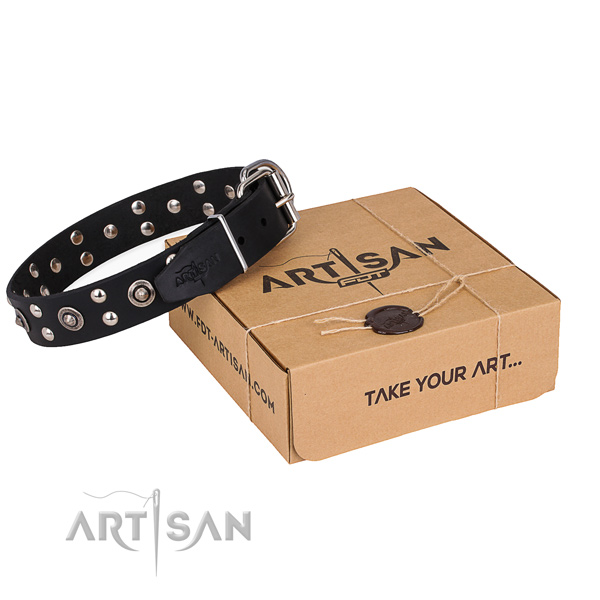 Handy use dog collar with Stunning durable decorations