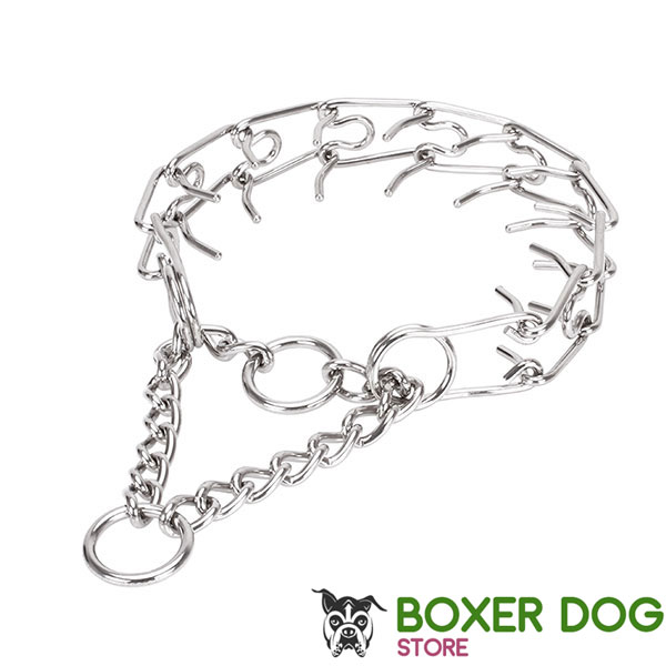 Stainless steel dog pinch collar for large pets