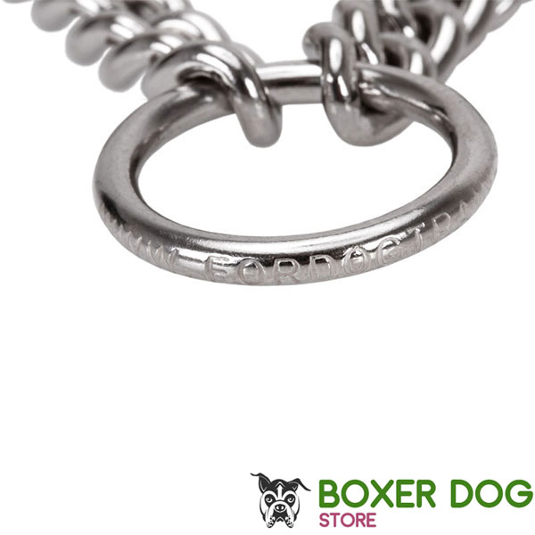 Durable prong collar with corrosion resistant stainless steel links