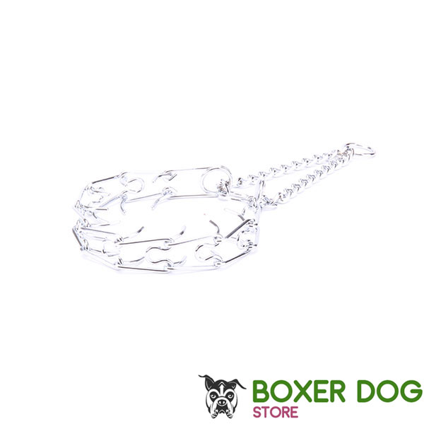 High quality chrome plated steel prong collar for training