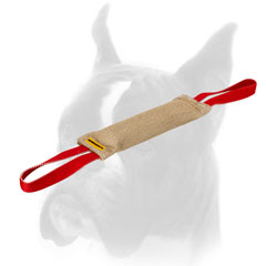 Durable jute training bite tug with handle